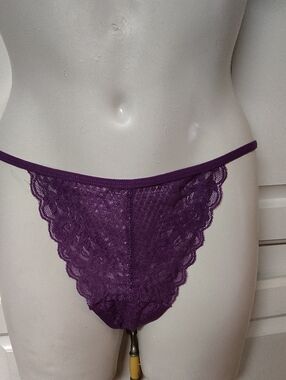 Set Of 4 Women's Lace Thong Panty - Purple
